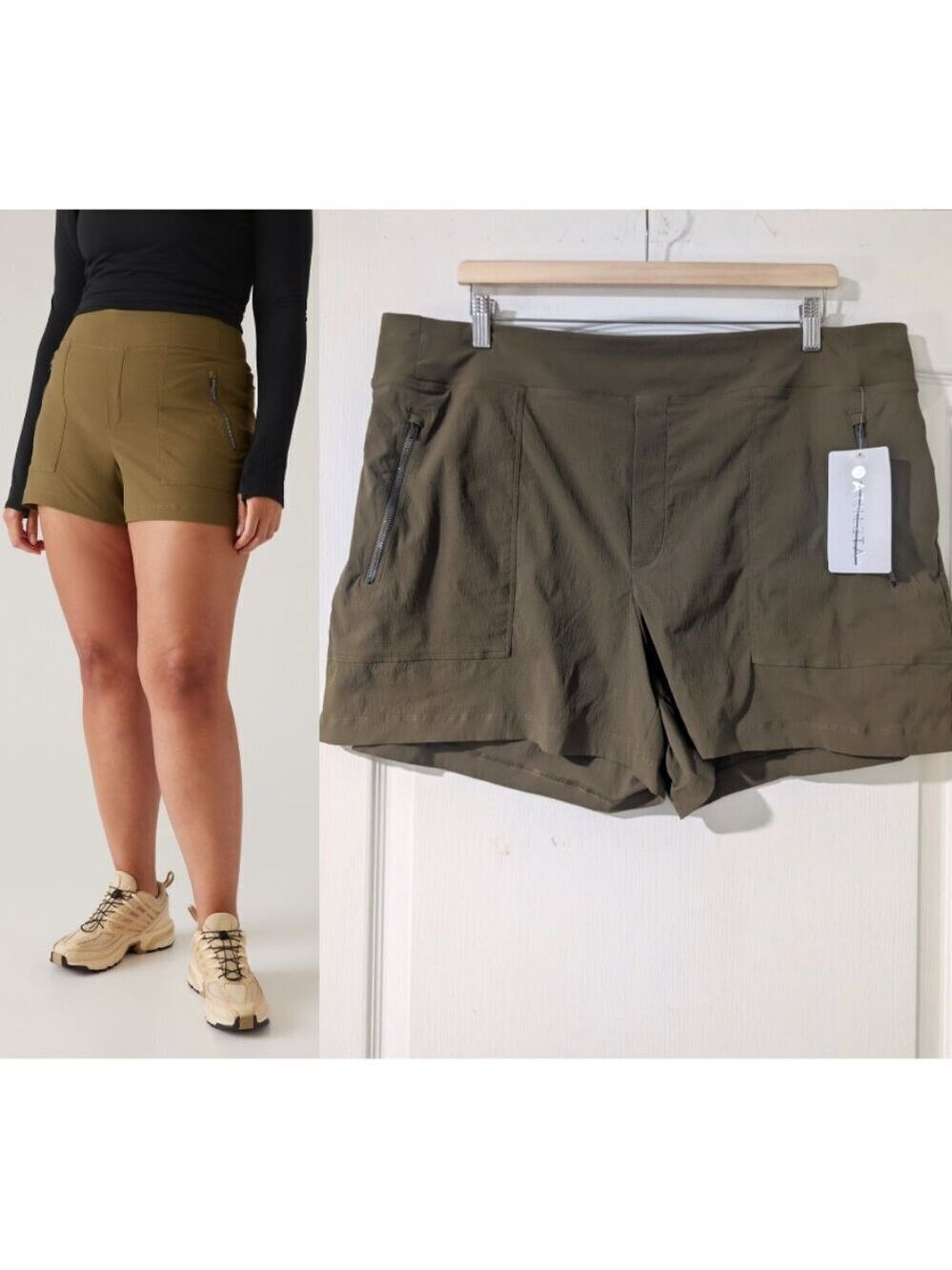 Athleta | Trekkie North Mid Rise Short In Acacia Olive